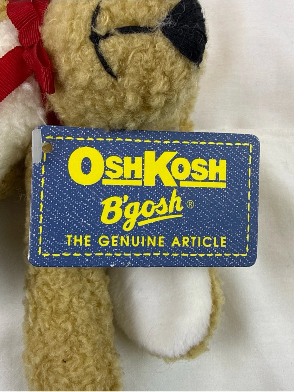 Vintage OshKosh B'gosh Tan & White Plush Puppy Toy